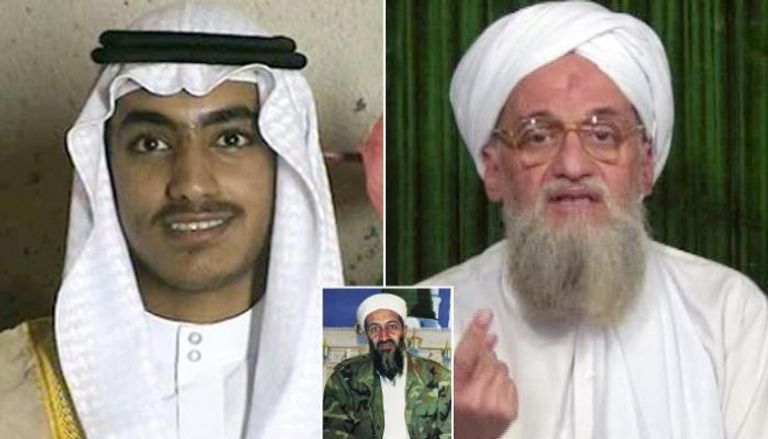 الظواهري وحمزة وبينهما أسامة بن لادن
