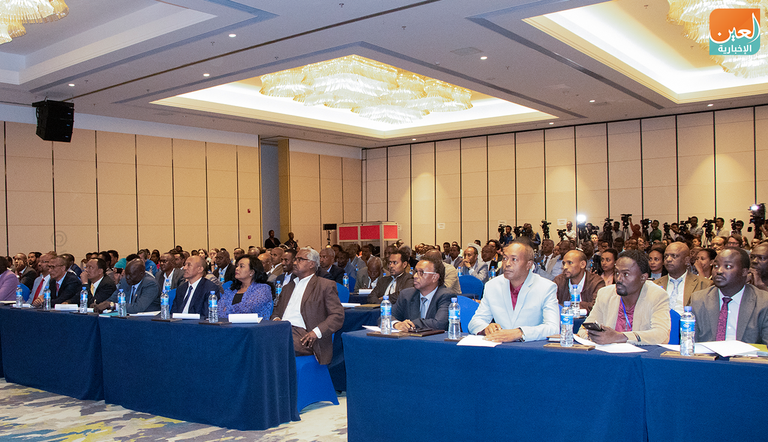 جانب من لقاء مجلس الانتخابات مع الأحزاب الإثيوبية