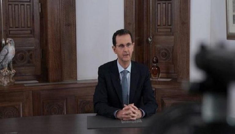 الرئيس السوري بشار الأسد خلال الكلمة المتلفزة 