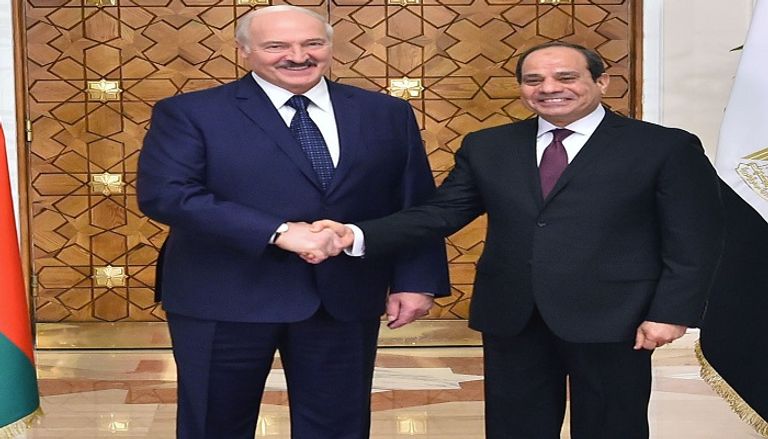 الرئيسان المصري والبيلاروسي خلال اللقاء بالقاهرة