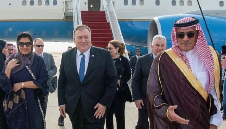 وزير الخارجية الأمريكي مايك بومبيو لدى وصوله إلى الرياض
