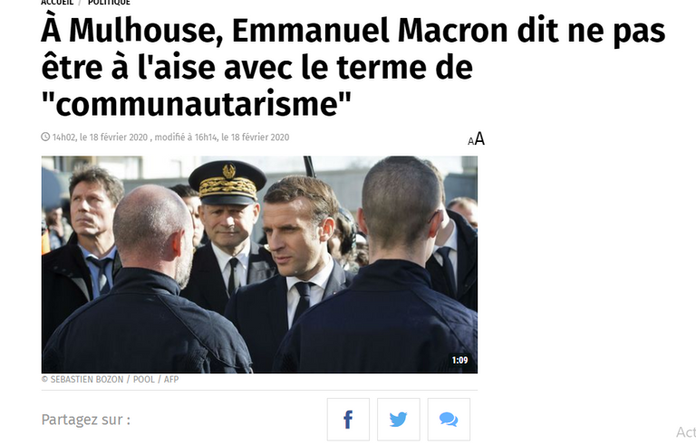 ماكرون خلال زيارته ميلوز اليوم