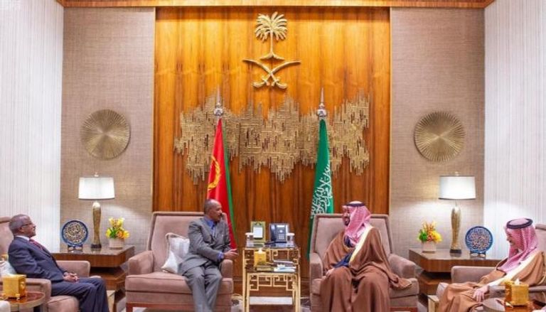 جانب من لقاء ولي العهد السعودي ورئيس إريتريا