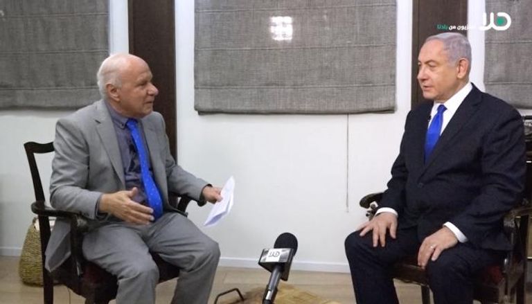 رئيس الوزراء الإسرائيلي بنيامين نتنياهو خلال المقابلة