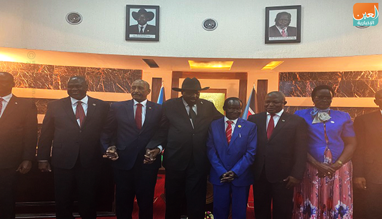 رئيس جنوب السودان سلفاكير مع نوابه الجدد