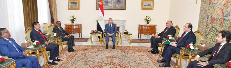 الرئيس المصري عبد الفتاح السيسي يستقبل رئيس وزراء إثيوبيا السابق