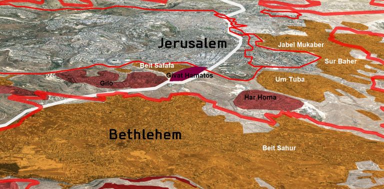 مخطط جفعات هامتوس - صورة نشرتها حركة السلام الآن