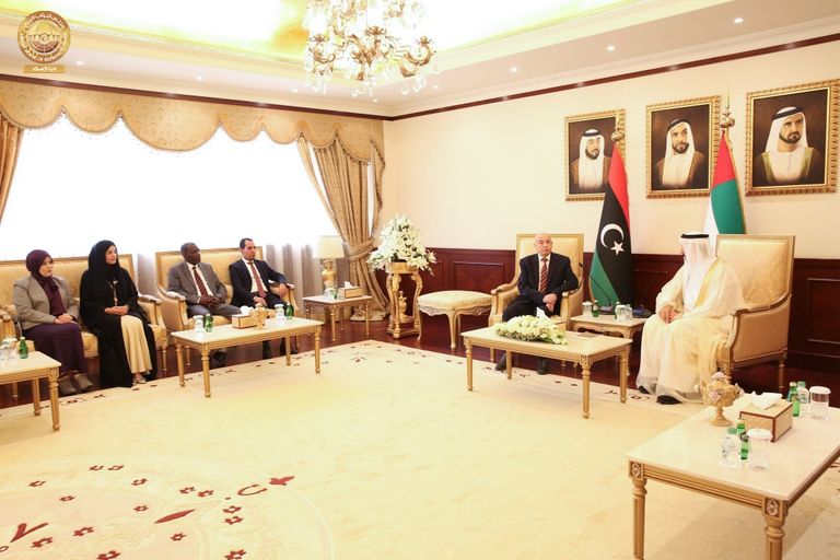 رئيس المجلس الوطني الاتحادي الإماراتي ورئيس مجلس النواب الليبي