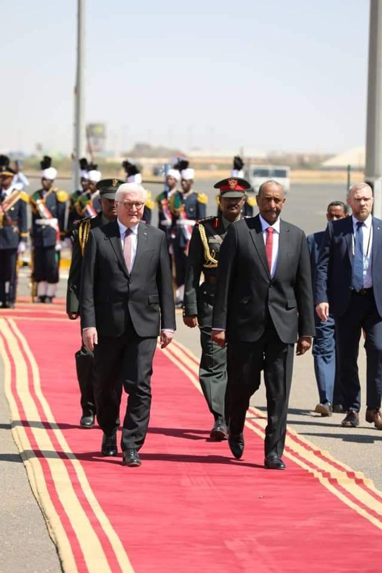 عبدالفتاح البرهان يستقبل الرئيس الألماني فرانك فالتر شتاينماير