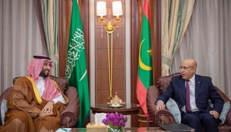 ولي العهد السعودي يجتمع مع الرئيس الموريتاني