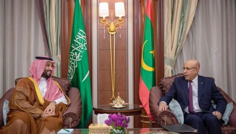 ولي العهد السعودي يجتمع مع الرئيس الموريتاني 