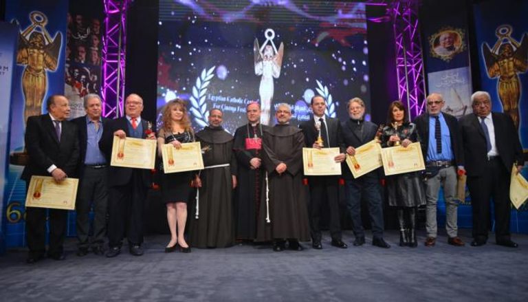المكرمون في افتتاح مهرجان المركز الكاثوليكي بمصر