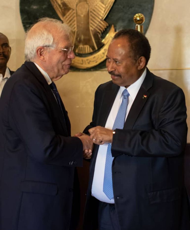 جانب من زيارة الممثل الأعلى للاتحاد الأوروبي إلى السودان