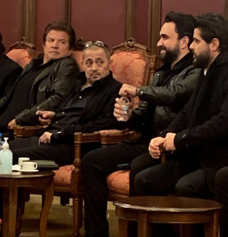 جورج وسوف في عزاء والدته