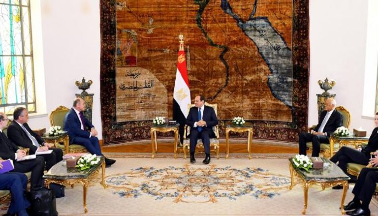 جانب من لقاء الرئيس المصري ورئيس البرلمان النمساوي