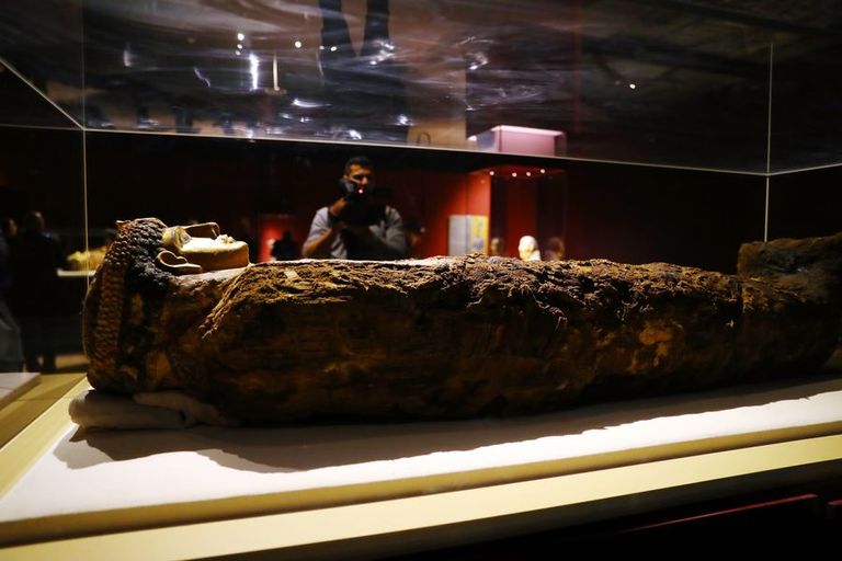 مومياء فرعونية داخل متحف الغردقة متحف الغردقة الأثري