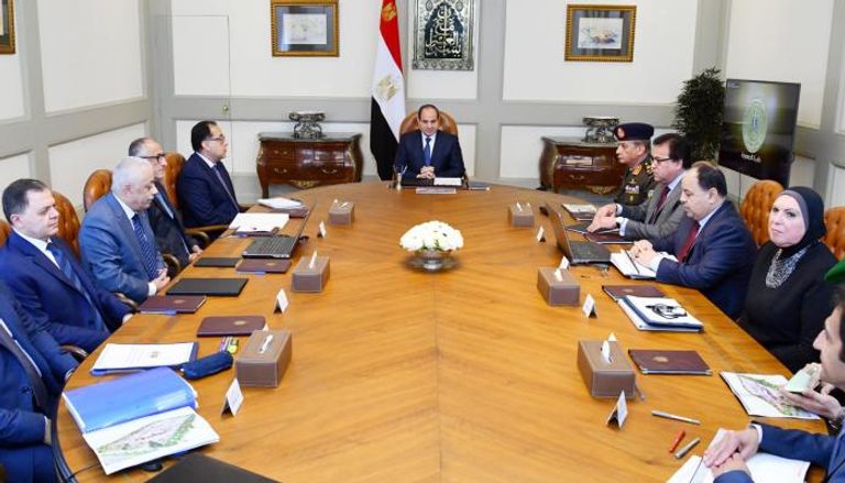 جانب من اجتماع الرئيس السيسي مع الوزراء