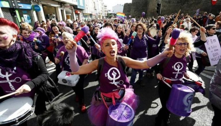 مسيرات غاضبة للمطالبة بحقوق المرأة في إسبانيا - أرشيفية