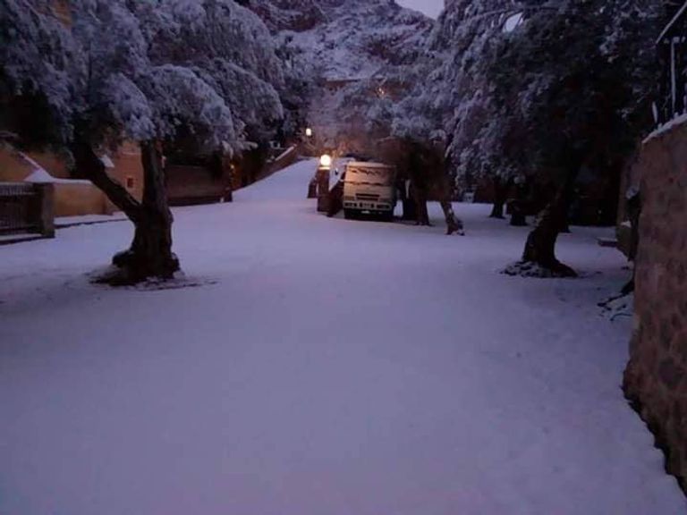 محمية سانت كاترين مغطاة بالثلوج