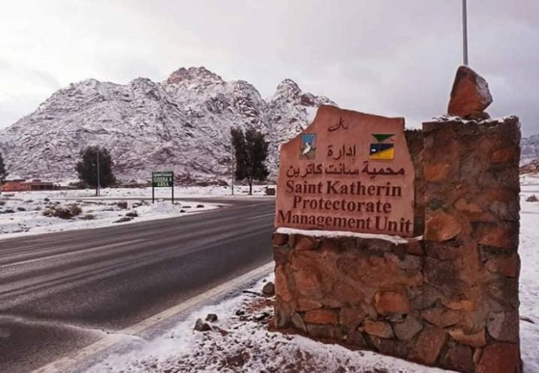 محمية سانت كاترين مغطاة بالثلوج