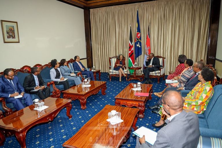 رئيسا كينيا وإثيوبيا خلال لقائهما في نيروبي