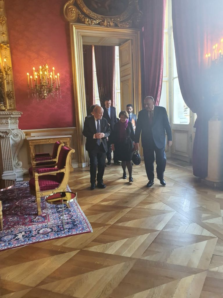 وزير الخارجية المصري ونظيره الفرنسي