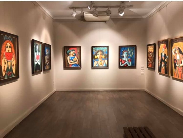 من لوحات معرض الفنان حلمي التوني