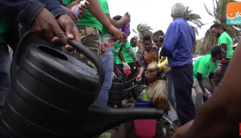 جانب من حملة غسل اليدين في إثيوبيا لمكافحة كورونا 