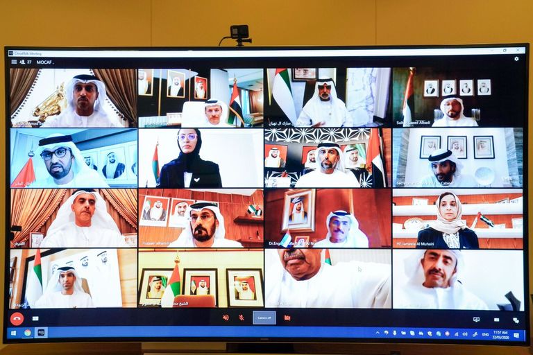 اجتماع مجلس الوزراء الإماراتي عبر البث الحي الشيخ محمد بن راشد آل مكتوم