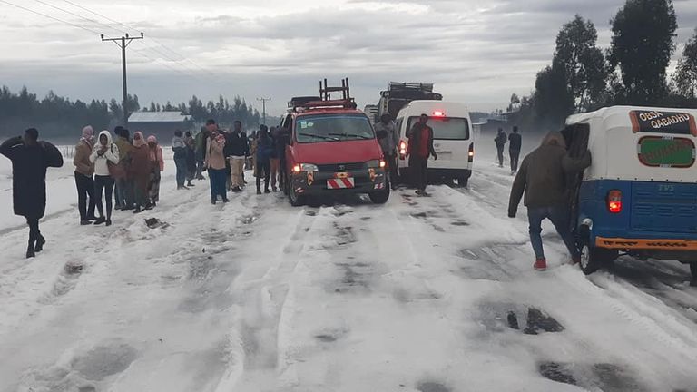 الثلوج تغطي الطرق في إقليم أوروميا الإثيوبي