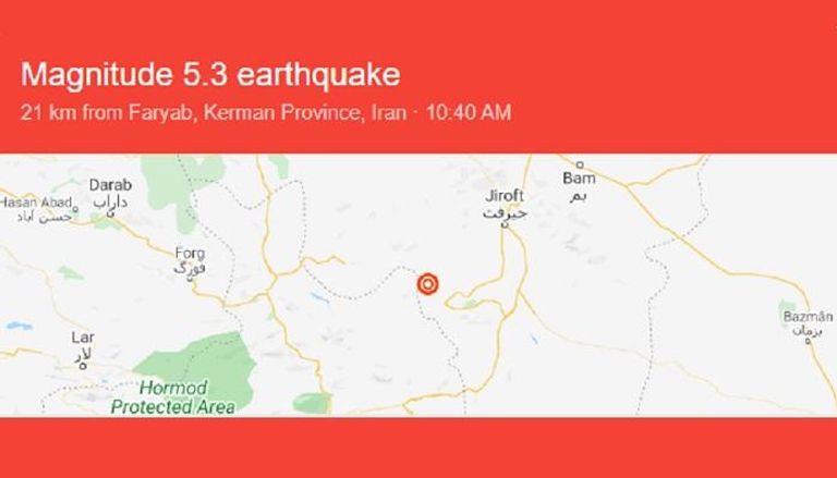 زلزال يضرب محافظة كرمان الإيرانية