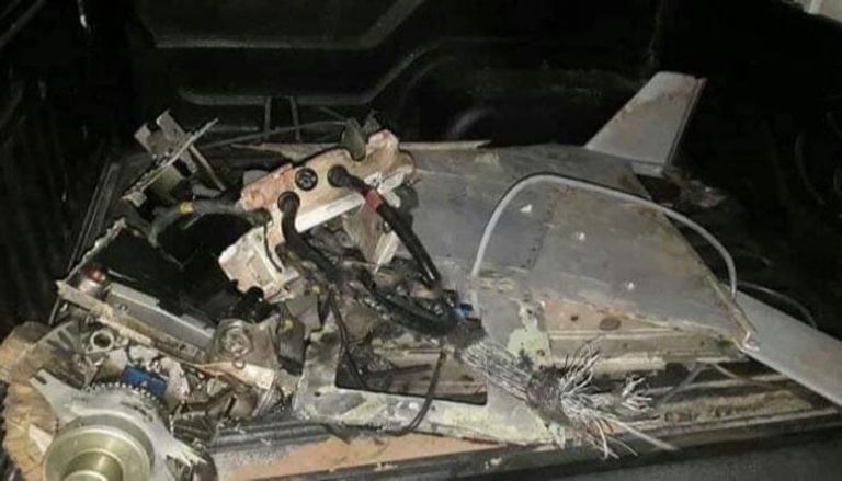 حطام طائرة تركية مسيرة سقطت في طرابلس