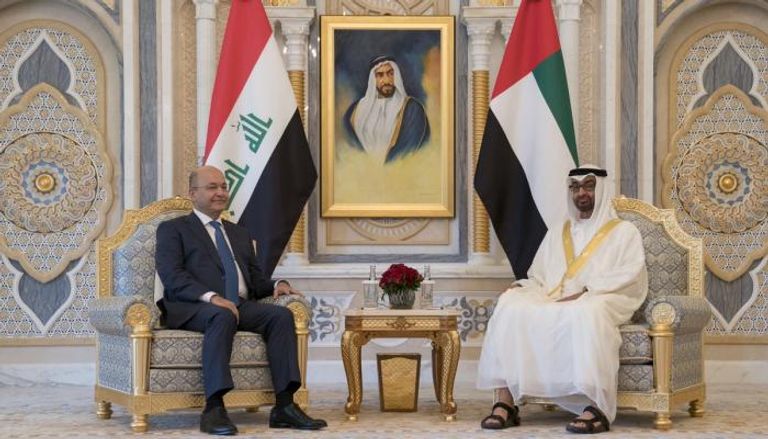 لقاء سابق بين الشيخ محمد بن زايد والرئيس العراقي برهم صالح