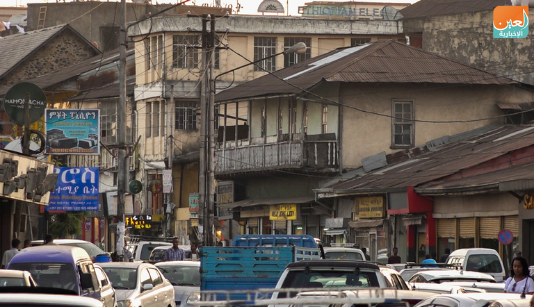 أحد شوارع بياسا وسط العاصمة الإثيوبية أديس أبابا