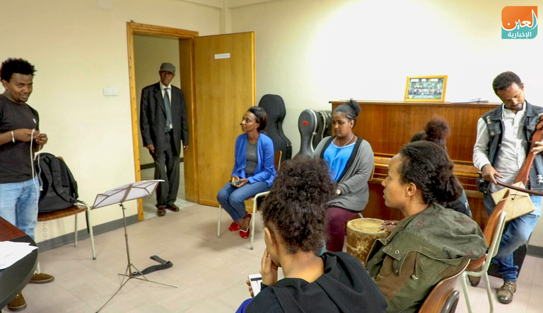 أحد شوارع بياسا وسط العاصمة الإثيوبية أديس أبابا