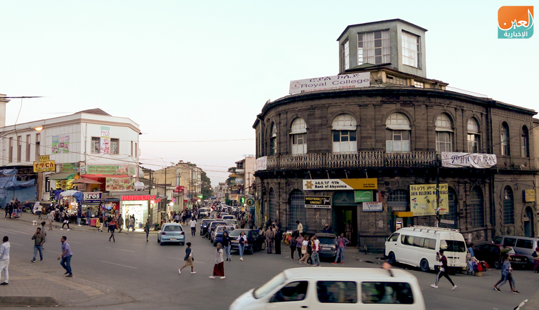أحد شوارع بياسا وسط العاصمة الإثيوبية أديس أبابا