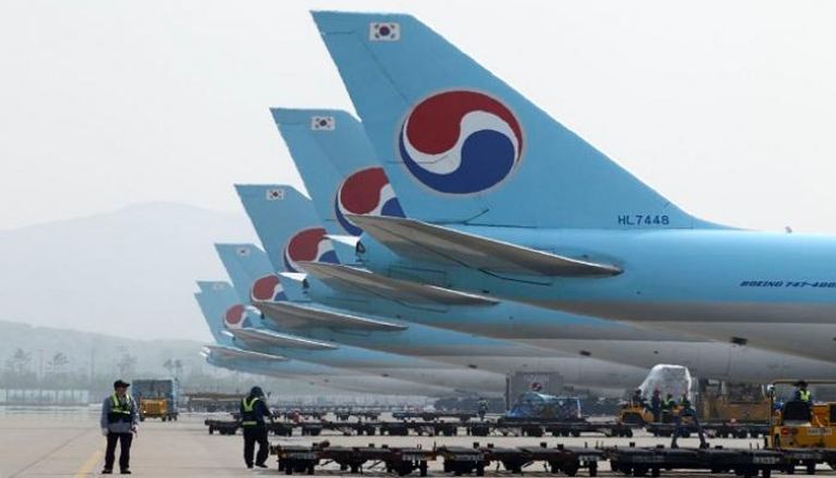 طائرات الخطوط الكورية بلا عمل