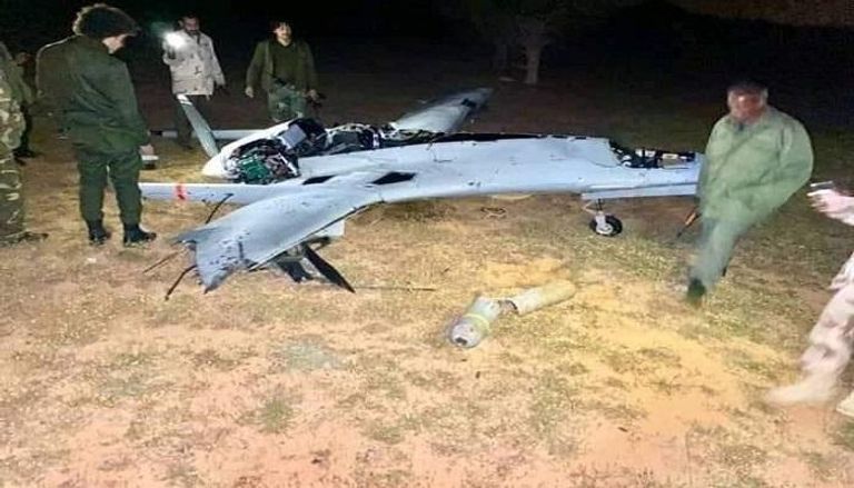 طائرة تركية مسيرة أسقطها الجيش الليبي- أرشيفية