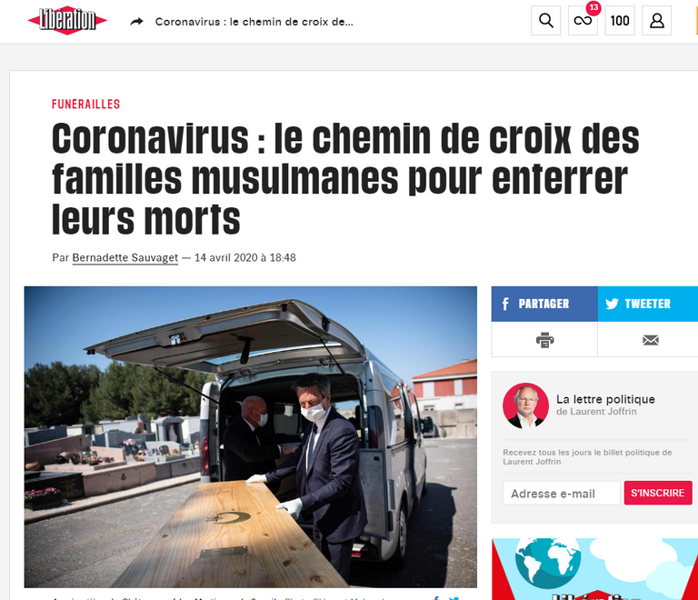 نقص ساحات الدفن على الشريعة الإسلامية في فرنسا