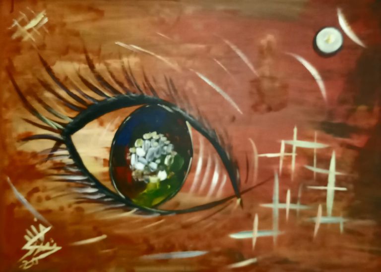 جانب من الأعمال الفنية للفلسطيني خالد نصار