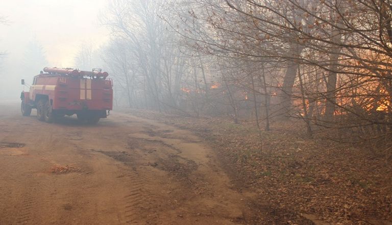 حرائق في المنطقة المحيطة بمفاعل تشيرنوبل النووي