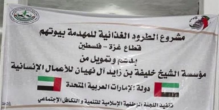 شحنة مساعدات إماراتية لأهالي غزة لمواجهة كورونا- أرشيفية 