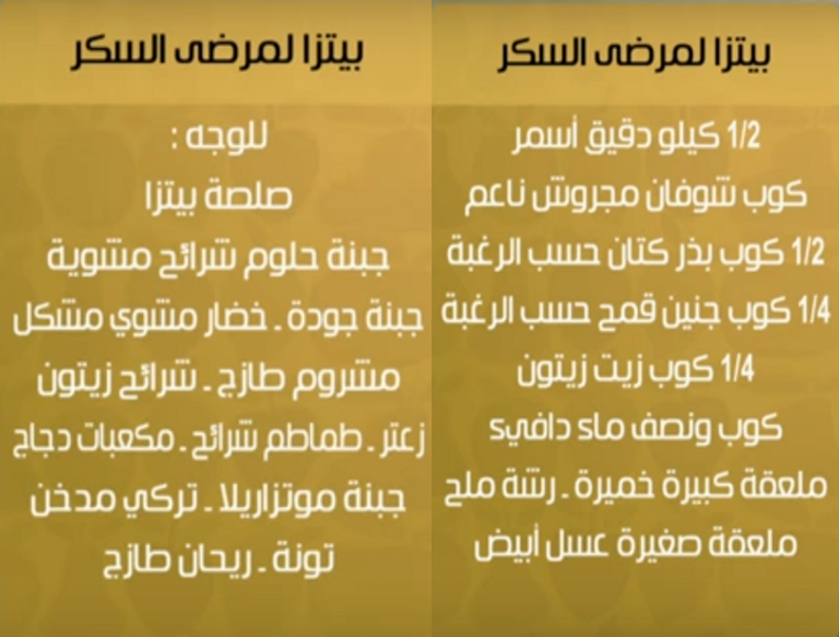 مقادير البيتزا لمرضى السكري سالي فؤاد بيتزا لمرضى السكري