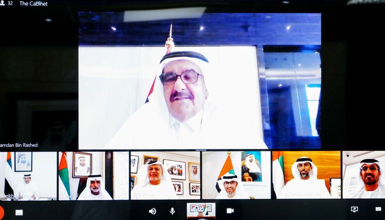 الشيخ محمد بن راشد آل مكتوم خلال اجتماع الحكومة الإماراتية 