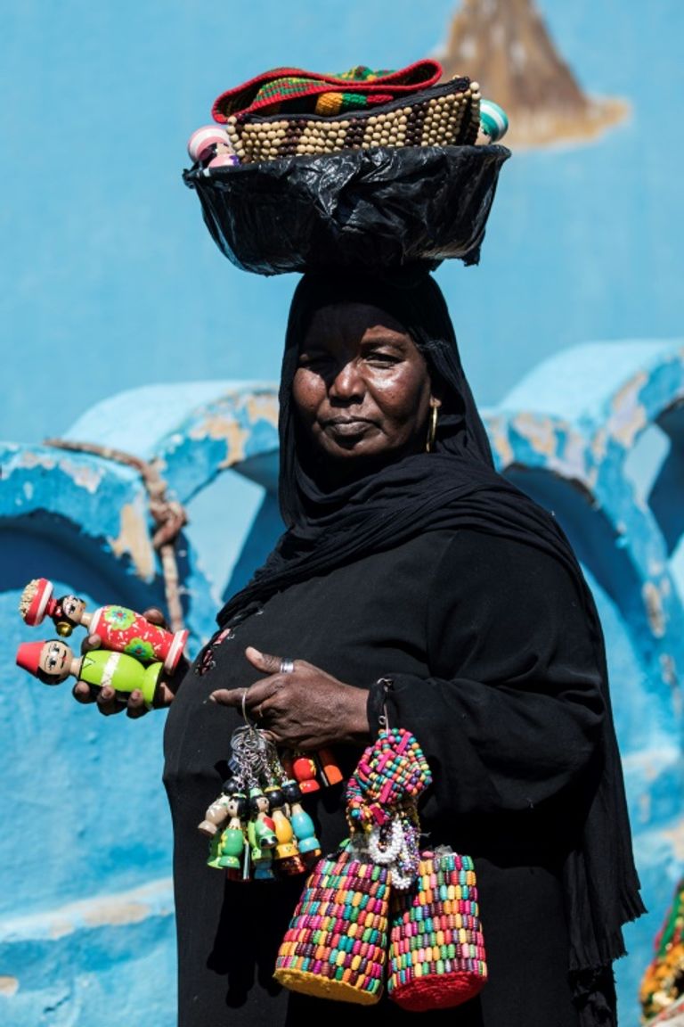 نوبيتان في قرية قرب أسوان في مصر