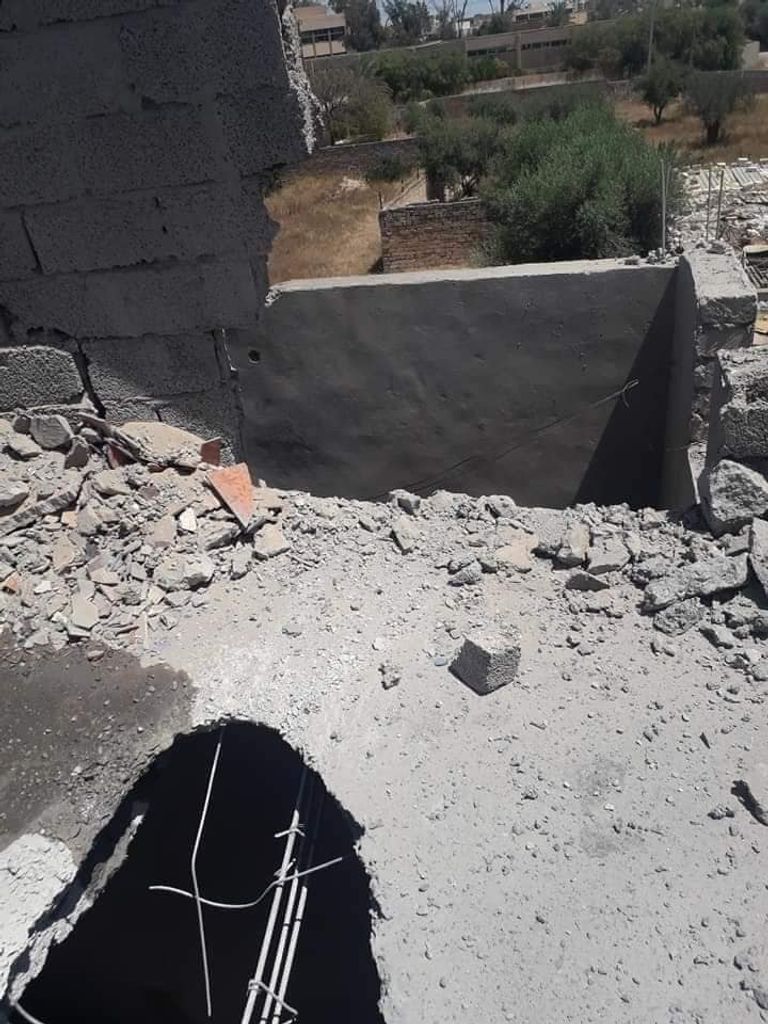 جانب من آثار قصف مليشيات طرابلس لمنازل المدنيين