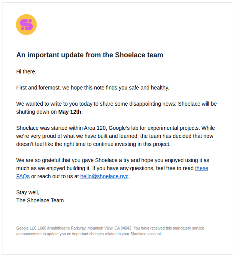 خدمة Shoelace الاجتماعية