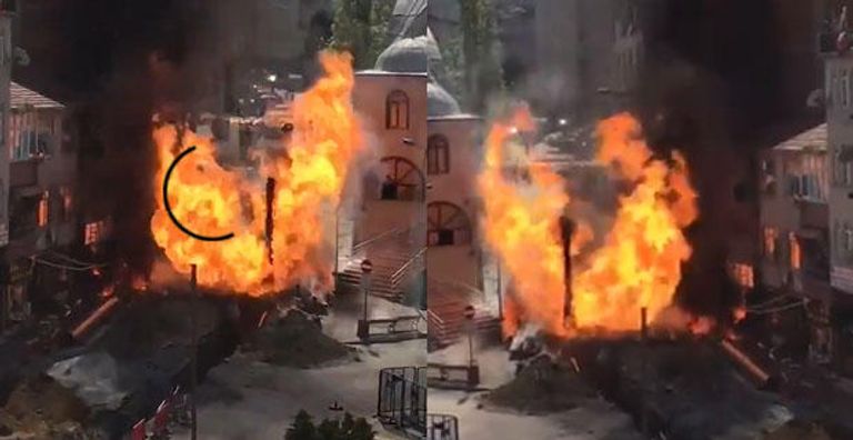 سيارات الإطفاء في محيط الحادث