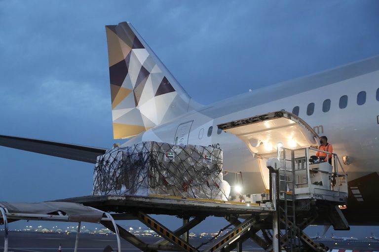 طائرة إماراتية تحمل إمدادات طبية