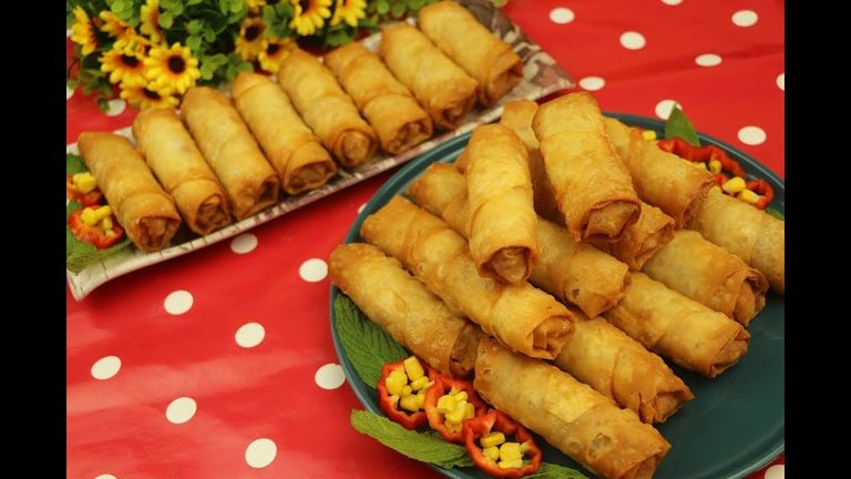 سبرينغ رول بالجبن والزيتون الاخضر أفكار للفطور في رمضان